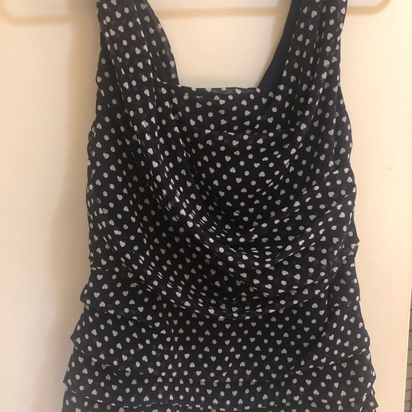 Navy and white polka dot top - Picture 2 of 2